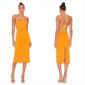 NBD Leighton Midi Dress in Orange